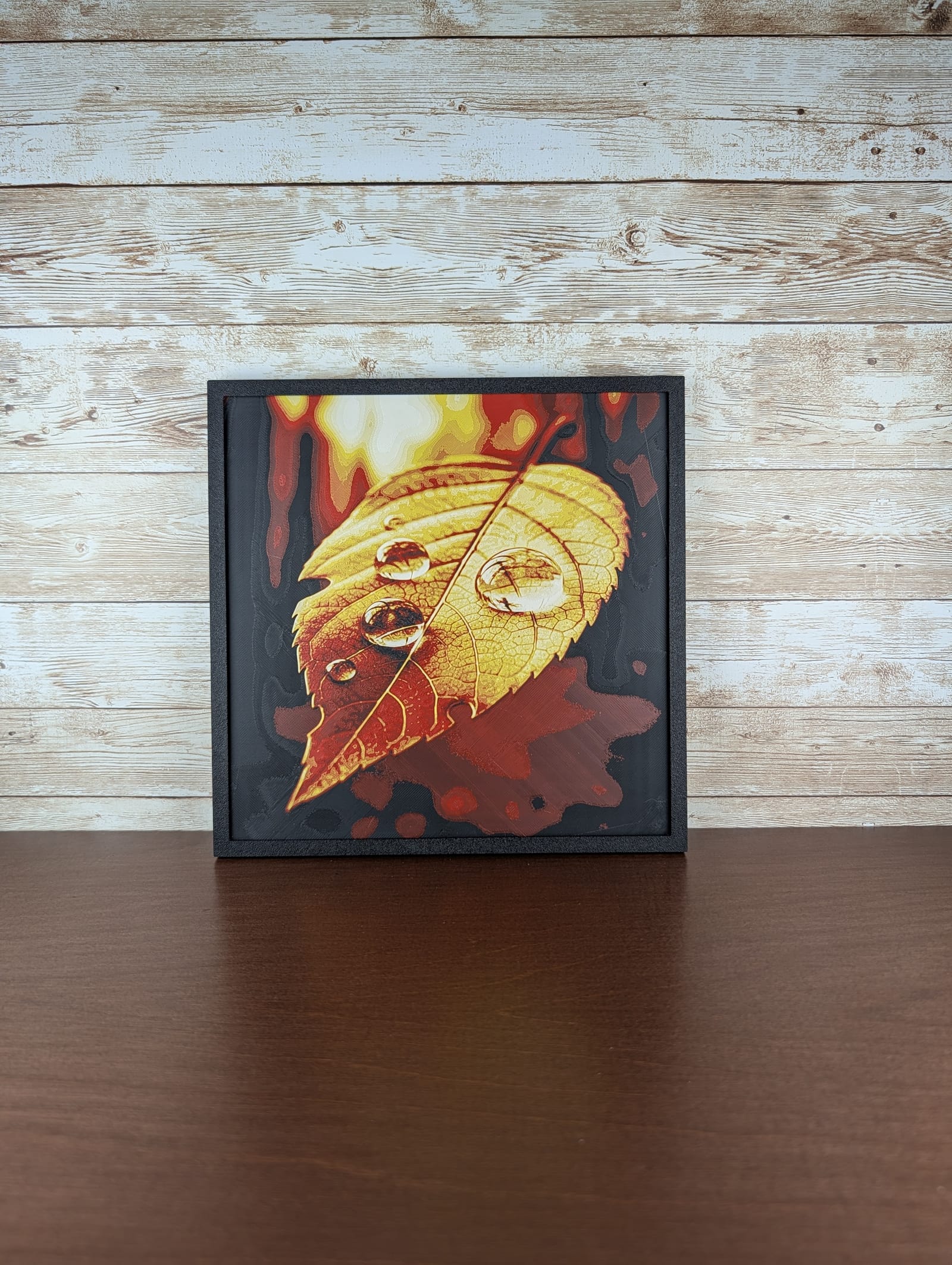 Autumn Leaf Water Drops