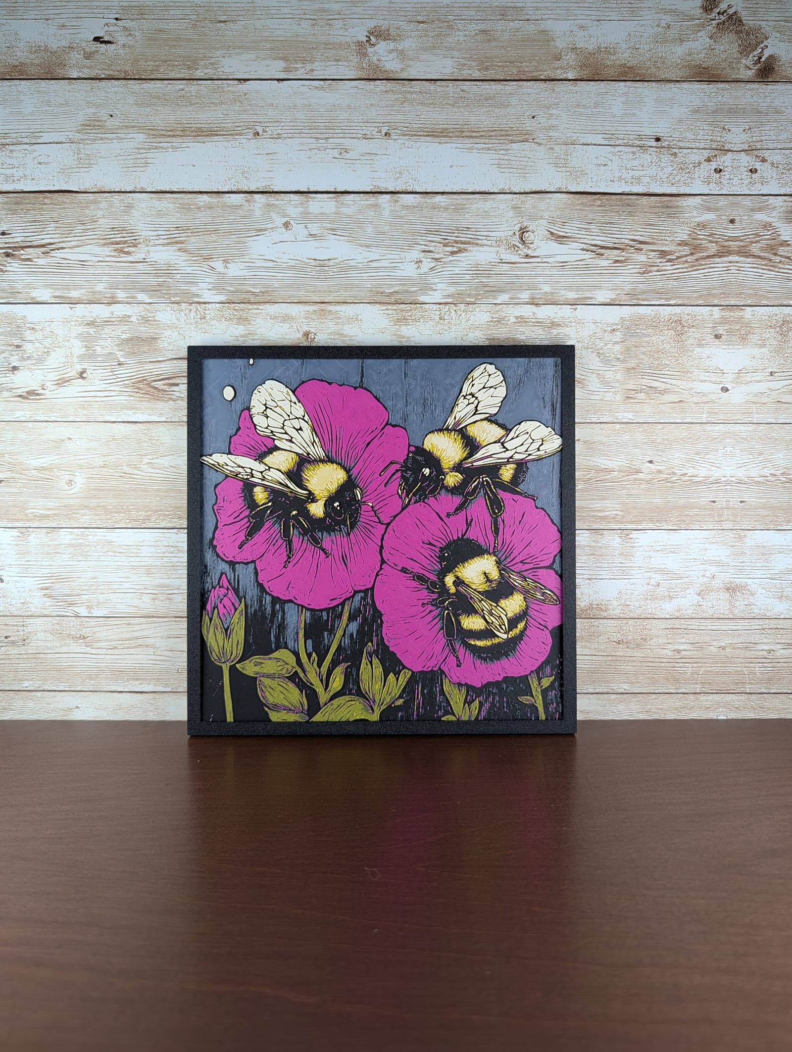 Bumblebees Pink Flowers