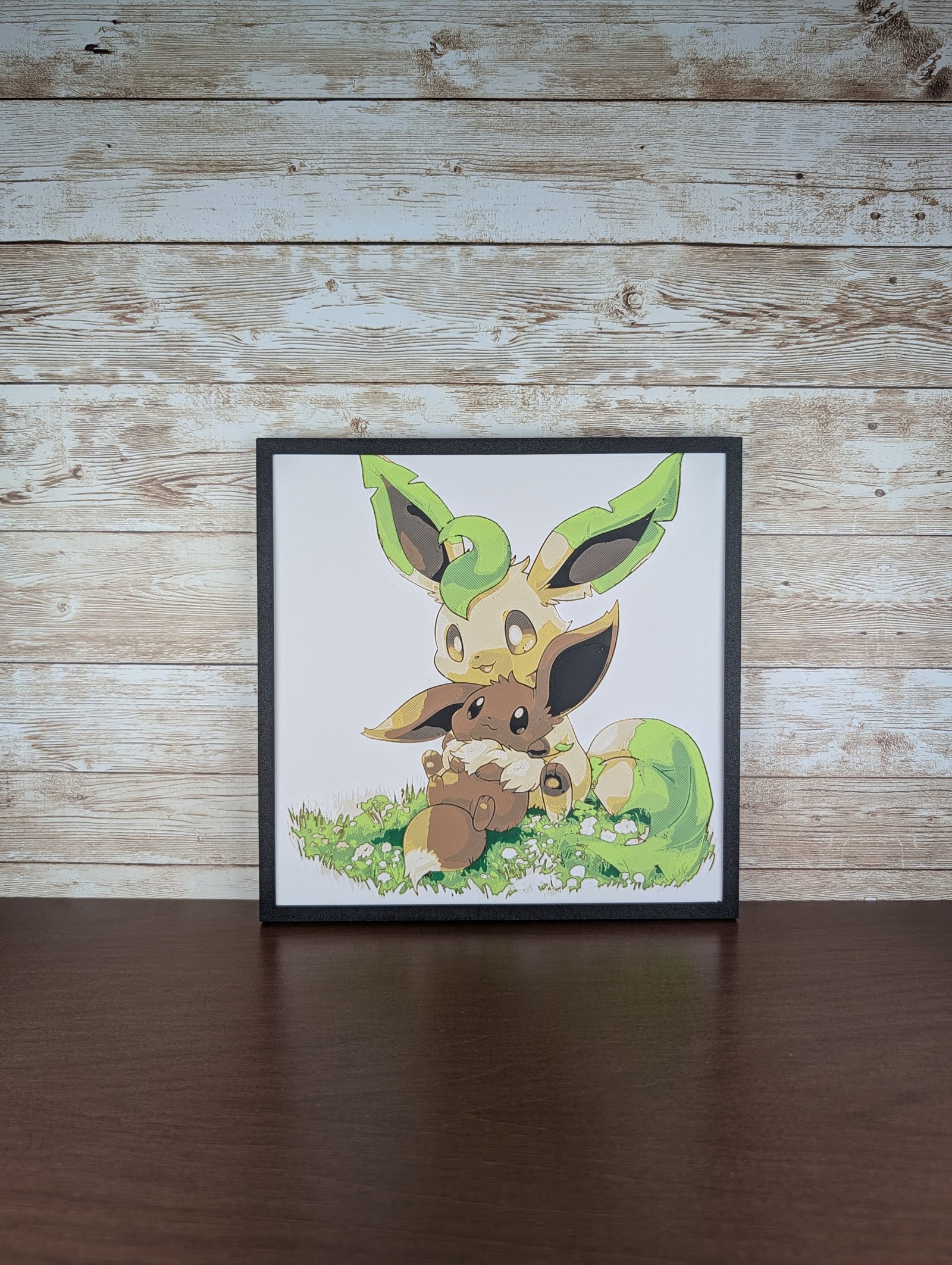 Leafeon and Eevee Embrace