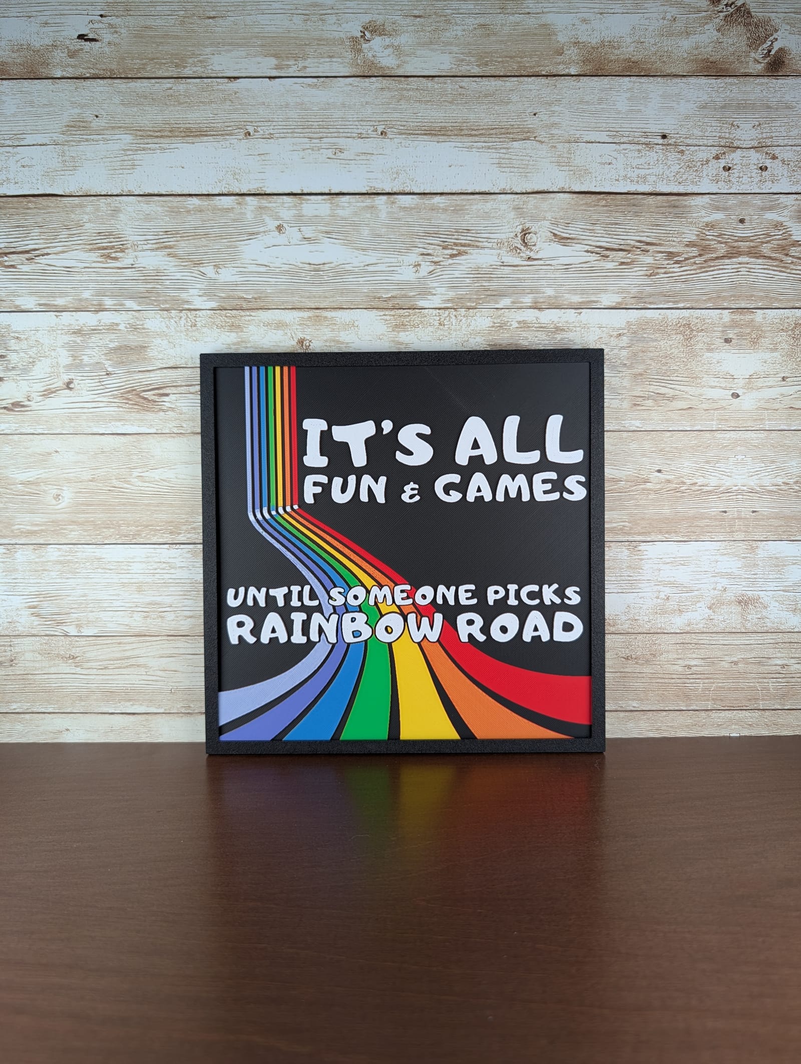 Rainbow Road Fun & Games Sign